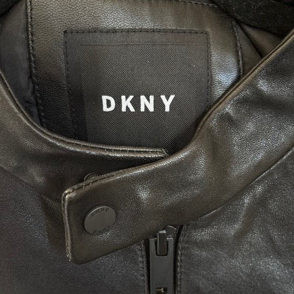 DKNY Black Leather Jacket - Picture 2 of 9
